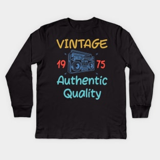 1975 Vintage 45th Birthday Anniversary Gift Kids Long Sleeve T-Shirt